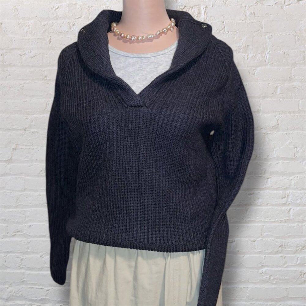 Eddie Bauer Charcoal Italian Merino Wool Sweater - Women's Size M